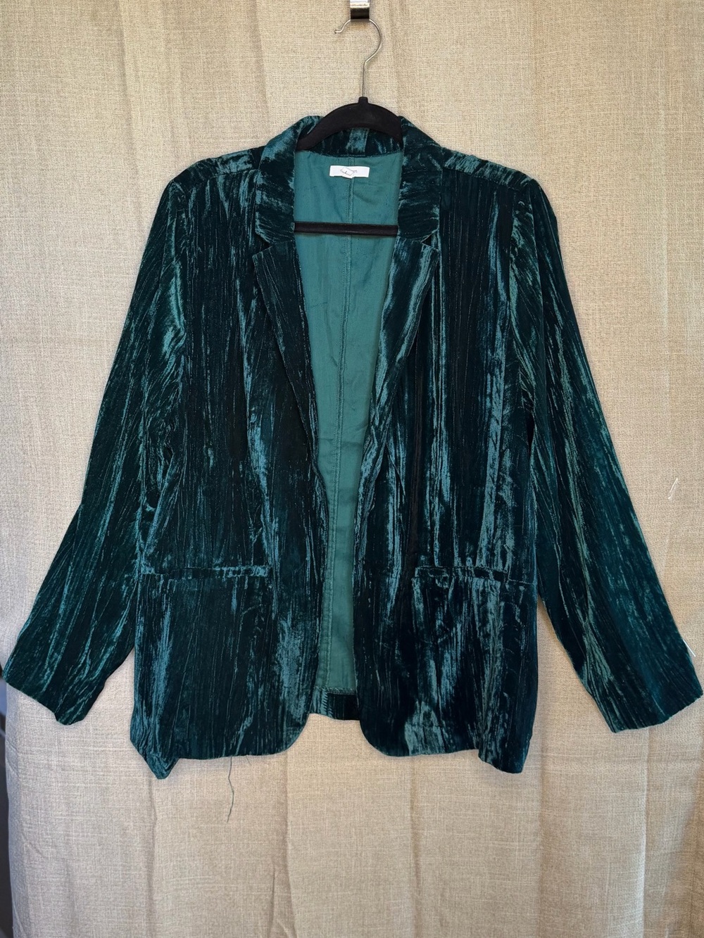 Maurices Emerald Green Crushed Velvet Blazer